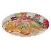 赤い鶏の国のシーン水の色の手絵を描 カッティングボード (角)