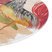 赤い鶏の国のシーン水の色の手絵を描 カッティングボード (角)
