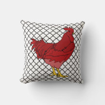 赤い鶏の枕