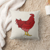 赤い鶏の枕 クッション (ブランケット)