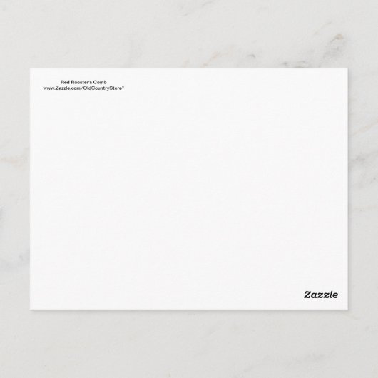 赤い鶏の櫛の国の鶏のギフト ポストカード (裏面)