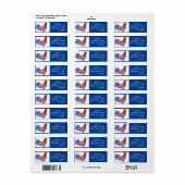 赤い鶏の水色のチキンコケレルブルーバード ラベル (フルシート)