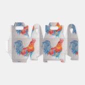 赤い鶏の水色絵を描のアートチキン フェイバーボックス (折り畳みなし)