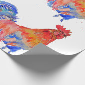 赤い鶏ロスターチキンウォーターカラーラッピングW ラッピングペーパー (角)