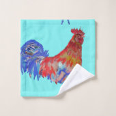 赤い鶏ロスターチキンブルーアクアボーイズメンズ バスタオルセット (ウォッシュタオル)