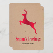 赤い鹿の企業のクリスマスカード シーズンカード (正面/裏面)