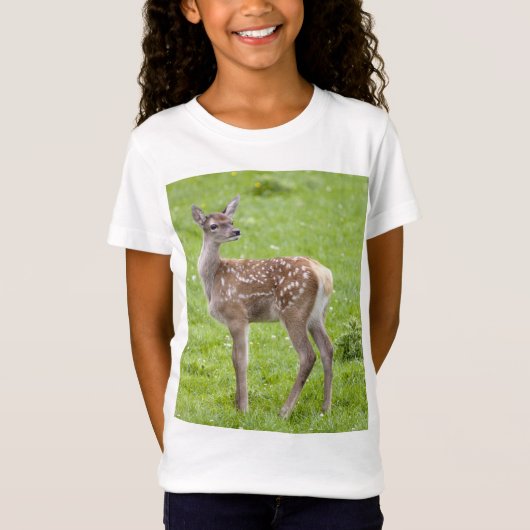 赤い鹿の子鹿 Tシャツ (正面)