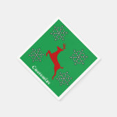 赤い鹿の雪片サンダー_コーブ スタンダードカクテルナプキン (角)