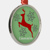 赤い鹿の雪片サンダー_コーブ メタルオーナメント (右)