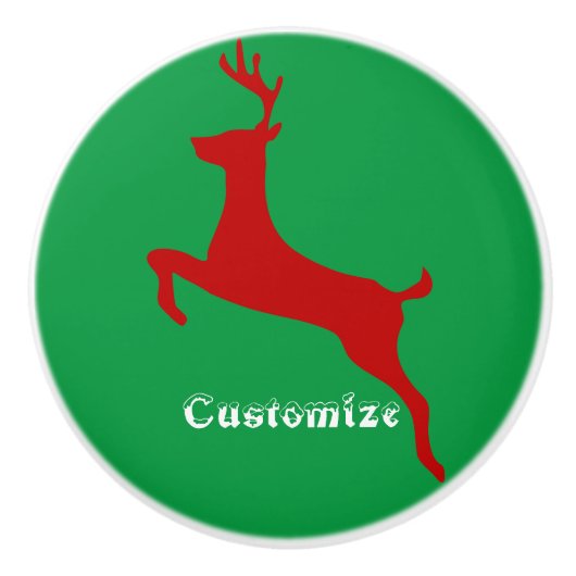 赤い鹿サンダー_コーブ セラミックノブ (正面)