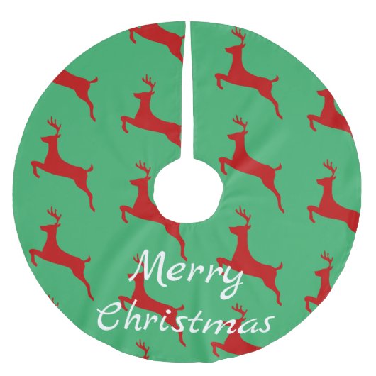 赤い鹿サンダー_コーブ ブラッシュドポリエステルツリースカート (正面)