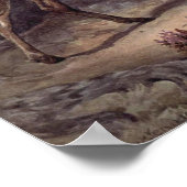 赤い鹿バイウィンフレッドオースティンヴィンテージ野生動物 ポスター (角)