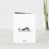 赤い麻袋、雪の結晶、鹿　写真　サンキューカード サンキューカード (裏面)