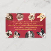 赤い黄色かわいい小さなサイズの犬ペットシッター 名刺 (裏面)