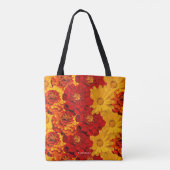 赤い黄色とオレンジのマリゴールドのメドレー トートバッグ (裏面)