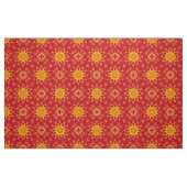 赤い黄色とオレンジの装飾的な幾何学的パターン ファブリック (ファットクウォーター)