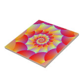 赤い黄色とオレンジ色のスパイラル タイル (側面)