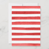 赤い黄色と青いボホの花結婚の数 招待状 (裏面)