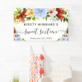 赤い黄色と青の花甘い16ようこそ 横断幕 (インサイチュ)