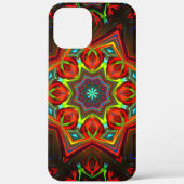 赤い黄色のねじれた8つの点を持つ星万華鏡のように千変万化するパターン Case-Mate iPhoneケース (裏面)