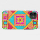 赤い黄色のカラフルパッチワークキルトアート Case-Mate iPhoneケース (裏面(横))