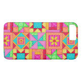 赤い黄色のカラフルパッチワークキルトブロックアート Case-Mate iPhoneケース (裏面(横))