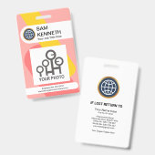 赤い黄色のコラムズの連動写真 バッジ (正面＆裏面)