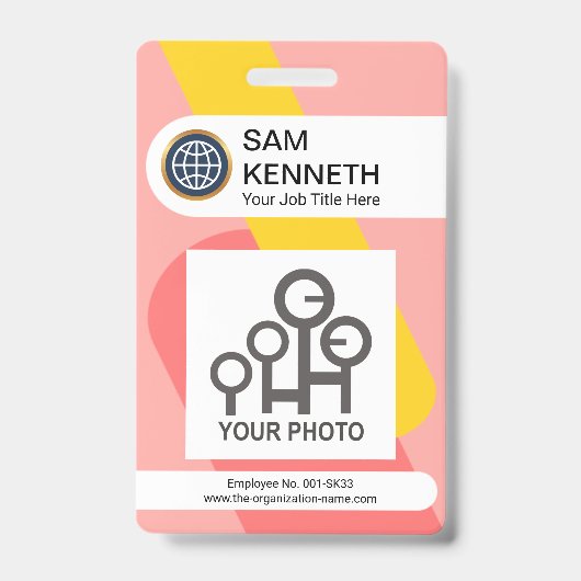 赤い黄色のコラムズの連動写真 バッジ (正面)