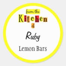 赤い黄色のステッカーのキッチンカスタムから ラウンドシール