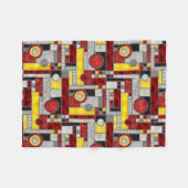 赤い黄色のステンドグラス フリースブランケット (正面(横))