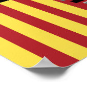 赤い黄色のストライプの消防車の誕生日パーティバナー ポスター (角)