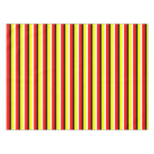 赤い黄色のストライプデザイン テーブルクロス (正面(横))