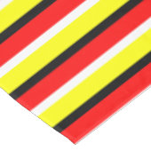 赤い黄色のストライプデザイン テーブルクロス (アングル)