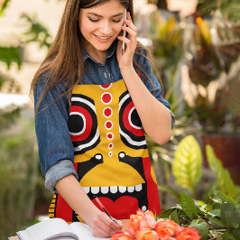 赤い黄色のチキ エプロン