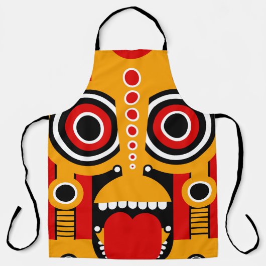 赤い黄色のチキ エプロン (正面)