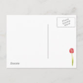 赤い黄色のチューリップの花を保存する 案内ポストカード (裏面)