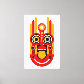 赤い黄色のティキ キャンバスプリント (正面)