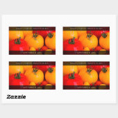 赤い黄色のトマト食品野菜 長方形シール (シート)