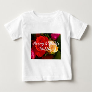 赤い黄色のバラ ベビーTシャツ
