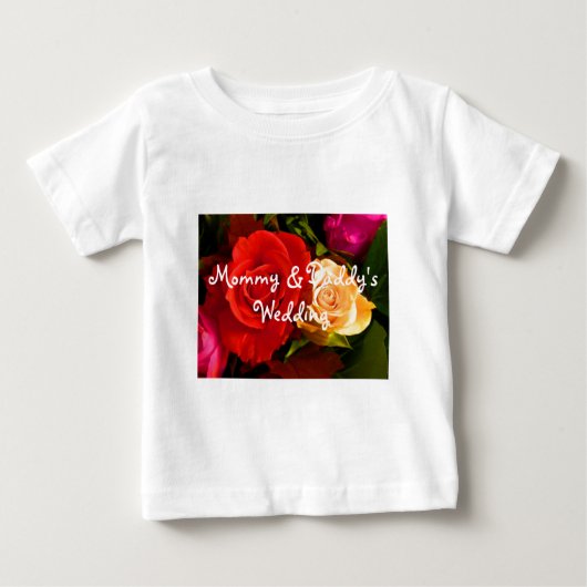 赤い黄色のバラ ベビーTシャツ (正面)