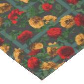 赤い黄色のフローラバラ テーブルクロス (アングル)