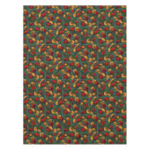 赤い黄色のフローラバラ テーブルクロス (正面)