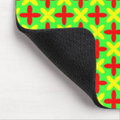 赤い黄色の十字 マウスパッド (コーナー)