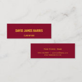 赤い黄色の大学の卒業式の挿入ネームカード コーリングカード (正面/裏面)