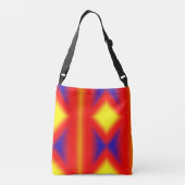 赤い黄色の抽象芸術カスタムカラフルの追加 クロスボディバッグ (裏面)