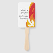 赤い黄色の火と鳩の確認編集可能 ハンドファン (正面)