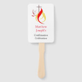 赤い黄色の火の鳩の十字確認編集可能 ハンドファン (正面)