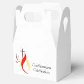 赤い黄色の火の鳩の十字確認編集可能 フェイバーボックス (オープン)