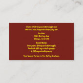 赤い黄色の煙と消火器の防火 名刺 (裏面)