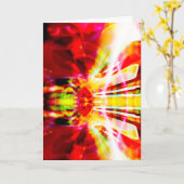 赤い黄色の白い抽象芸術爆竹の花のモチーフ カード (黄色い花)